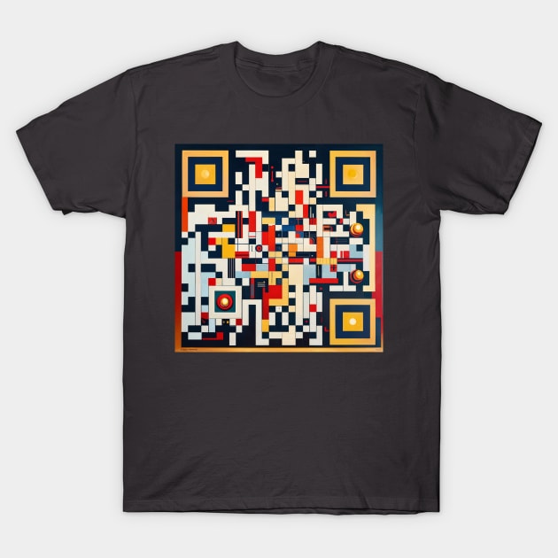RickRoll QR Code Abstract Constructivist Painting T-Shirt by ravel.live